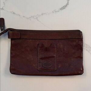 Fossil Dark Brown Leather Wristlet